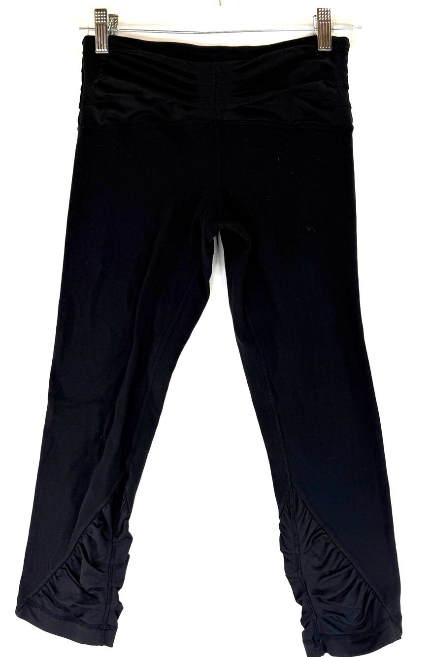 Lululemon Black Venus Ruched Cropped Leggings Size 6